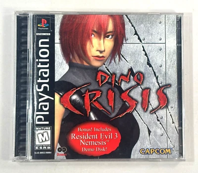 Dino Crisis (Sony PlayStation 1, 1999) w/ Resident Evil 3 Demo Disk PS1 CIB - Image 1 of 4