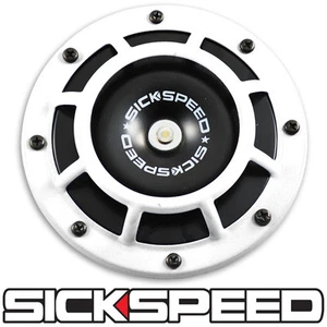 SICKSPEED WHITE SUPER LOUD SINGLE ELECTRIC BLAST TONE HORN MOTORCYCLE 12V M5 - Picture 1 of 1