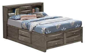 Elegant Gray Queen Storage Bed For Modern Homes - Picture 1 of 6
