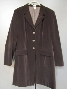 Gehrock Braun Samt Halblang Taschenklappen Schlitz Gr 44 (G57-5) - Bild 1 von 2