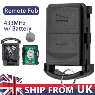 433MHz 2 Button Car Key Remote Fob for Vauxhall Corsa C Meriva Combo Agila Tigra