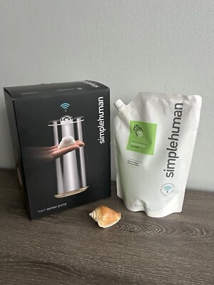 Bomba con sensor de espuma recargable Simplehuman de 10 oz + 28 oz. Jabón de manos pepino ¡NUEVO! Foto 1 de 4