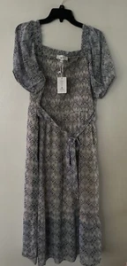 NWT Lucky Brand Printed Belted Ankle Length Dress Size Xl - Picture 1 of 9