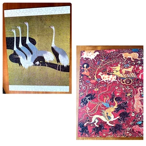 Lot 2 Kurzon Art Puzzle Cranes & Oriental Carpet COMPLETE Vtg - Picture 1 of 13