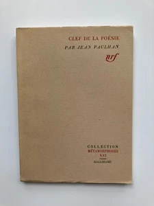 Jean PAULHAN " Schlüssel der Poesie " aux Edit° Gallimard, 1962 - Bild 1 von 1