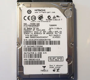 Hitachi HTS725032A9A365 0A73363 DA3513 (1010) Thailand 2.5" 320gb Sata OCT-10 - Picture 1 of 3