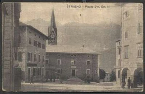 Italy Postcard Strigno Piazza Vittorio Emanuele III - Picture 1 of 1