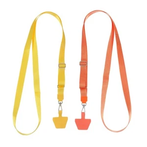 2Pcs Smart Phone Lanyard with 2 Patches, Yellow/Orange (73-50cm) - Zdjęcie 1 z 6