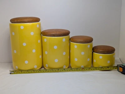 Lote de 4 frascos de armazenamento amarelos vintage WAECHTERSBACH com Alemanha - Imagem 1 de 4