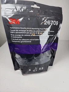 3M Performance Gravity HVLP Atomizing Head Refill Kit 26709, White, 0.9, 5 pack - Bild 1 von 3