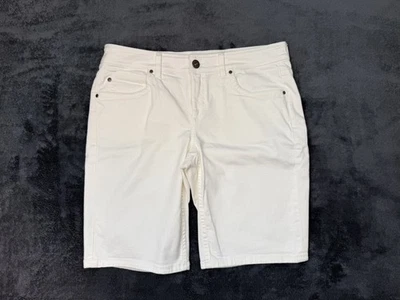 Pantalones Cortos Tommy Bahama Para Mujer Botón Mosca Frente Plano Talla 12 Blanco Algodón y Spandex Foto 1 de 4