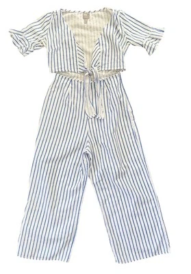 Mono de lino para mujer 6 blanco recortado a rayas náutico preppy costero chic de ASOS Foto 1 de 4