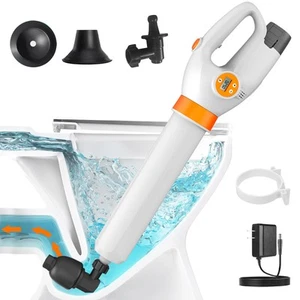 Electric Toilet Plunger, High Pressure Plunge Blaster Heavy Duty, Cordless Ai... - Picture 1 of 9