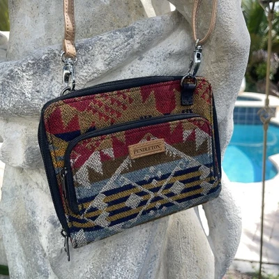 Bolso/cartera Pendleton vintage pequeño/mini correa patrón occidental azteca Foto 1 de 4
