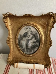 Vintage W. A. Bouguereau Fraternal Love Print Appleton NY Cut in Oval Gold Framed - Bild 1 von 24
