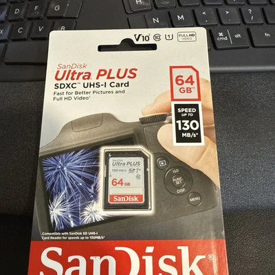 Tarjeta de memoria SanDisk - Ultra Plus 64 GB SDXC UHS-I Foto 1 de 2