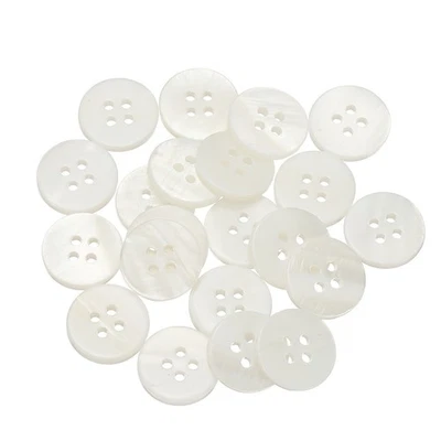 21 Piezas Botón Natural Shell, 4 Agujeros 12.5mm Redondo Madreperla Botones, Blanco Foto 1 de 4