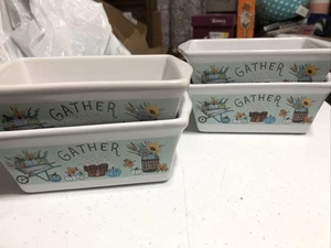 Royal Norfolk Harvest Mini Keramik Laib Pfanne 5" "Sammeln" Muster Set von vier - Bild 1 von 3