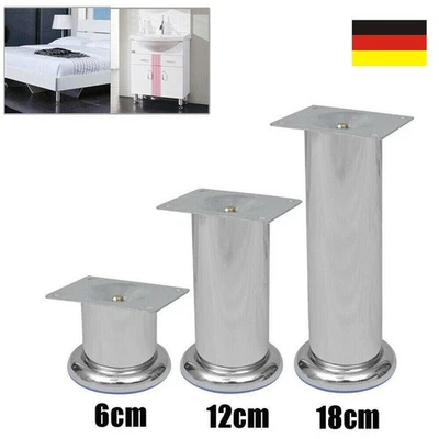 4 x Möbelfuße verstellbar EDELSTAHL Ø50mm Sofafuß Küchenfuß Sockelfüße Bettfüße - Bild 1 von 4