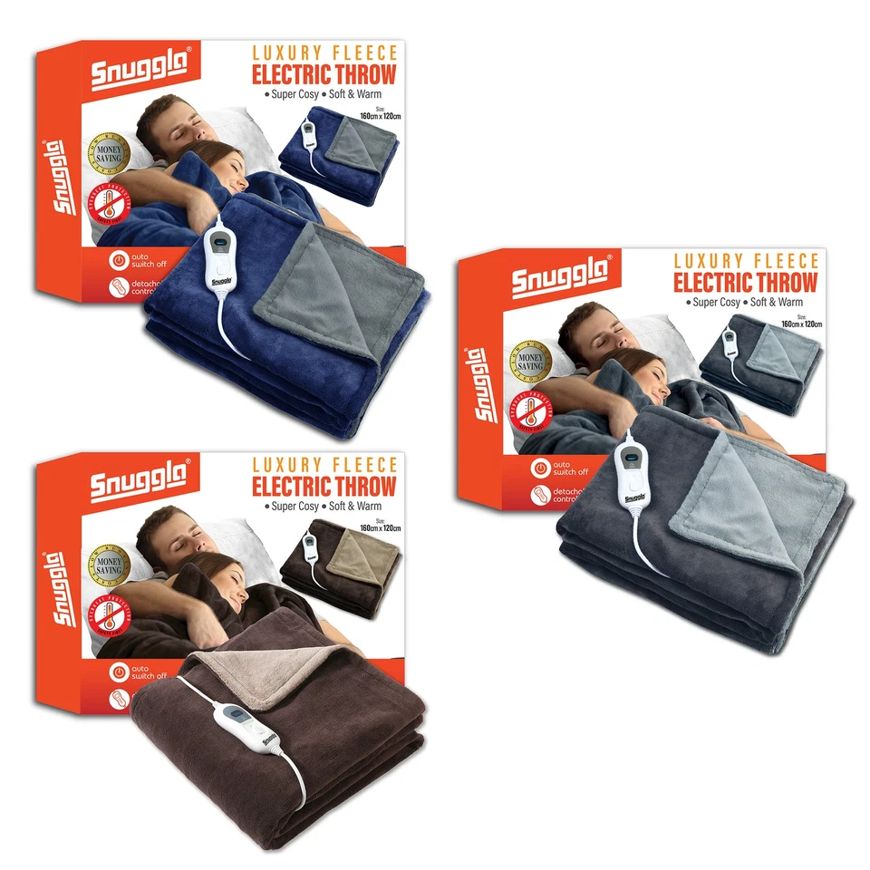Electric Heated Throw Soft Fleece Over Blanket Warm Cosy Winter 160cm x 120cm	 - Image 1 of 1