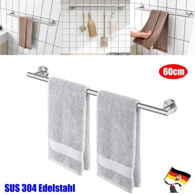 Edelstahl Handtuchhalter Bad Badetuchhalter Handtuchstange Wandmontage 60cm - Bild 1 von 4