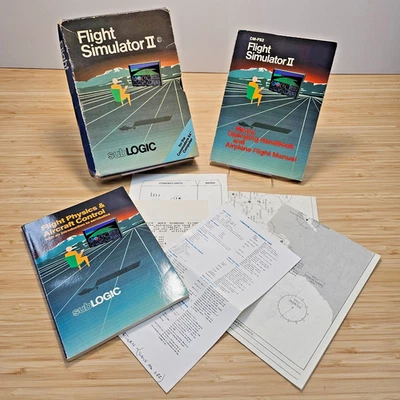 Flight Simulator II Computer Game Commodore 64 - 1984 SubLogic - BOX AND MANUALS - Image 1 of 4