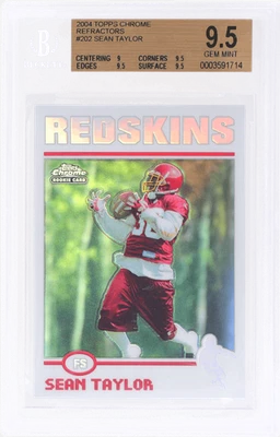 2004 Topps Chrome Sean Taylor Refractor #202 BGS 9.5 Rookie RC - Image 1 of 2
