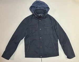 Mossimo Dutti Windbreaker Bomber Field Jacket Men’s M Hideaway Hood - Picture 1 of 12