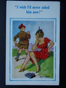 Kilt Theme I WISH I'D NEVER ASKED Scottish Comic Postcard by Donald McGill - Picture 1 of 2