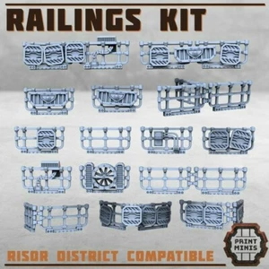 Kit de barandilla rieles de mano estación espacial dispersión terreno paisaje ventilador TTRPG - Imagen 1 de 2