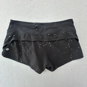 Lululemon Shorts Damen 4 schwarz Speed Short Running gefüttert Twinkle Silver Reflect - Bild 1 von 9