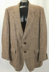 HARRIS TWEED SCOTTISH WOOL BROWN HERRINGBONE TWEED SPORT COAT BLAZER SIZE 42R US - Bild 1 von 7