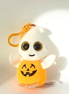 TY Beanie Baby Pumkie 4" Plush Pumpkin Ghost Clip On Toy Key Clip Glitter Eyes - Picture 1 of 11
