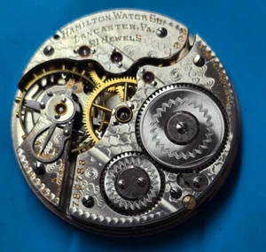 VINTAGE 16 SIZE EARLY HAMILTON GRADE 992 21 JEWEL MODEL 1 POCKET WATCH PARTS - Picture 1 of 28