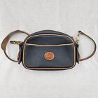 Vtg Dooney & Bourke Purse Navy/ British Tan Pebbled Leather Handbag Crossbody