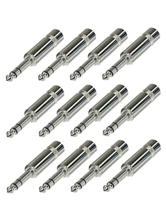 (PAQUETE DE 12) REAN / NEUTRIK NYS228 1/4" Níquel TRS Enchufe de Cable Estéreo con Barra de Latón - Imagen 1 de 1