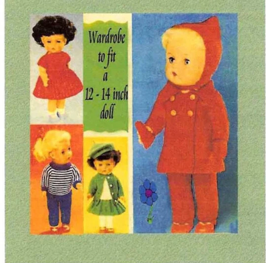 Knitting pattern copy 2341.  Dolls clothes outfits for 12-14" dolls.  3ply - Image 1 of 1