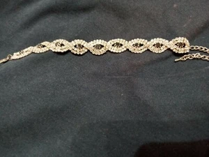 Armband Strass und schwarze Steine 7 Zoll - Bild 1 von 1