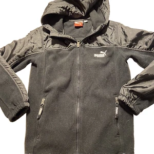 Puma Boy's Full Zip Polyester Jacket  Black Zip Pockets Sz S Fleece Lining (Q-5) - Picture 1 of 5