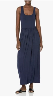 Maxi vestido para mujer Amazon Essentials azul marino sin mangas cintura talla M Foto 1 de 4