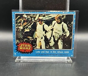 1977 Topps Star Wars Luke Skywalker y Han Solo en la sala de basura #38 Jedi - Imagen 1 de 2