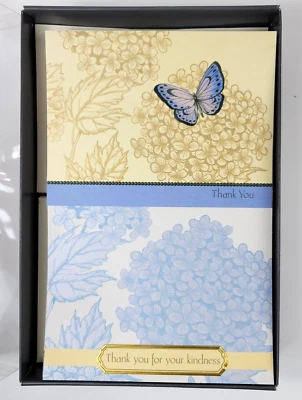 50 Hallmark Embossed Gold Luminous Thank You Cards Butterfly Kindness Sympathy - Image 1 of 4