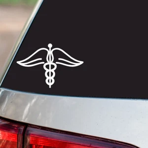 EMT MFR Medic Star of Life Sticker Caduceus S5 all chrome & regular vinyl color - Picture 1 of 2