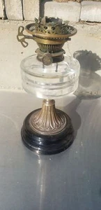 Superb antique oil lamp ca. 1900, cut glass - Picture 1 of 12