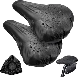 Bike Seat Covers, 2Pcs Waterproof Bicycle Seat Cover Bicycle Saddle Rain Dust Co - Picture 1 of 12