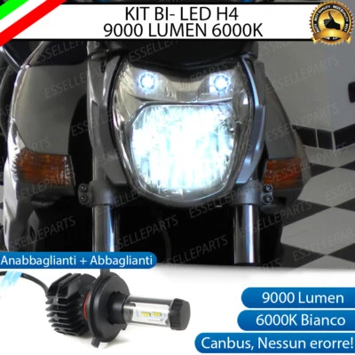 LAMPADA LED H4 6000K BIANCO 9000 LUMEN CANBUS SUZUKI GSR 600 MOTO NO AVARIA LUCI - Immagine 1 di 4
