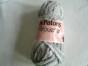 Patons Pirouette 3 oz Skein of Yarn/Silver with Sequins/Silver Sparkle - Picture 1 of 5