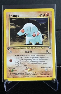 1x Pokemon Karte Phanpy 1. Edition! 43/111 Neo Genesis! Deutsch Near Mint! - Bild 1 von 3