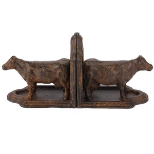 Cow Bookends Decorative, Farmhouse Antique Book Ends, Set of 2 - Picture 1 of 8