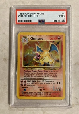 Pokemon Charizard 004/102 Base Set Holo - PSA Graded 2 - Image 1 of 2